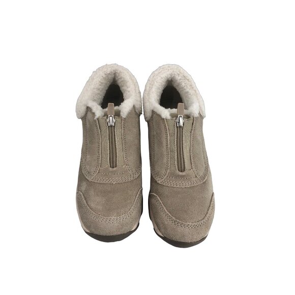 Easy Spirit Exclaim Booties 8.5 Narrow Light Taupe Color Suede w Faux Fur Lining - Picture 2 of 10